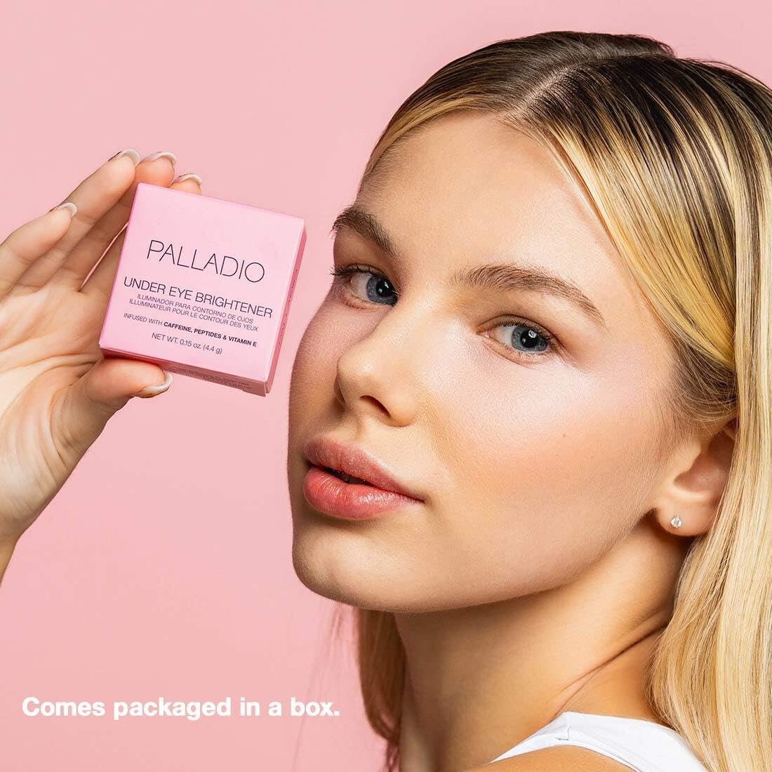 Peptidos y vitamina E en Palladio Under Eye Brightener para nutrir la zona