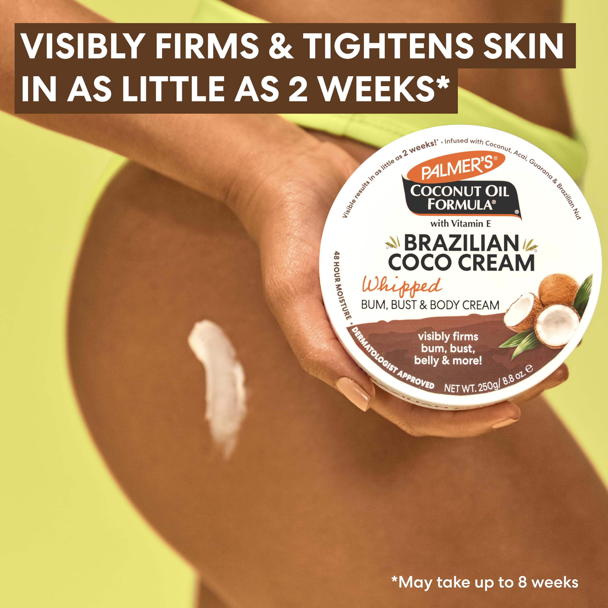 Palmer's Coco Cream bottle side view highlights compact, travel-friendly packaging.
