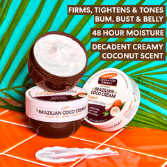 Palmer's Coco Cream texture close-up emphasizes cushiony, skin-hugging feel.