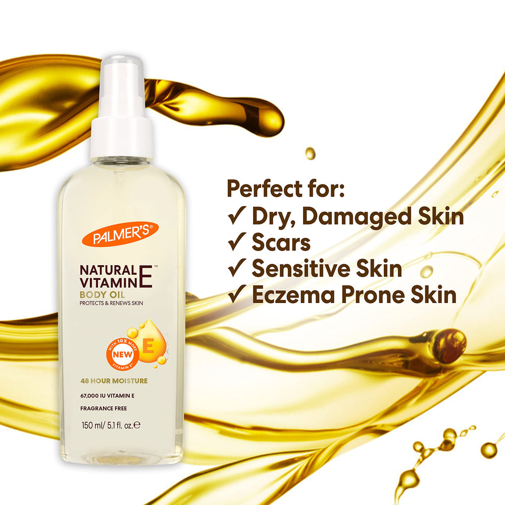 Palmer's Vitamina E Aceite Cuerpo Multiuso, uso diario para piel suave.