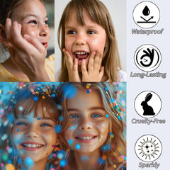 Paminify barra purpurina arcoíris blanco para ojos, look llamativo y cómodo.