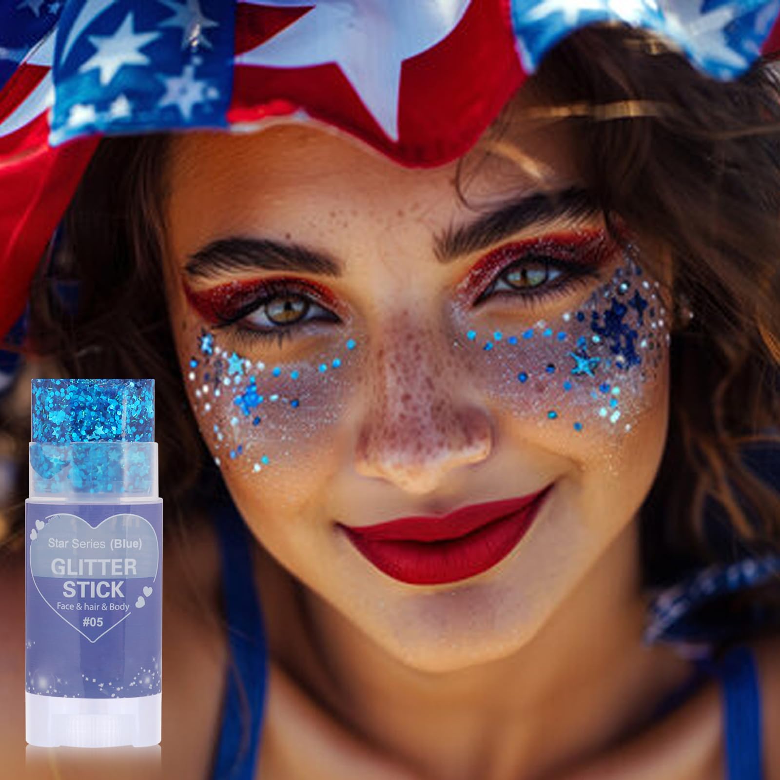 Paminify barrita glitter azul para fiesta, ideal en carnavales y conciertos.