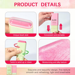 Paminify Blush Stick aplicación con dedo para retoques discretos.