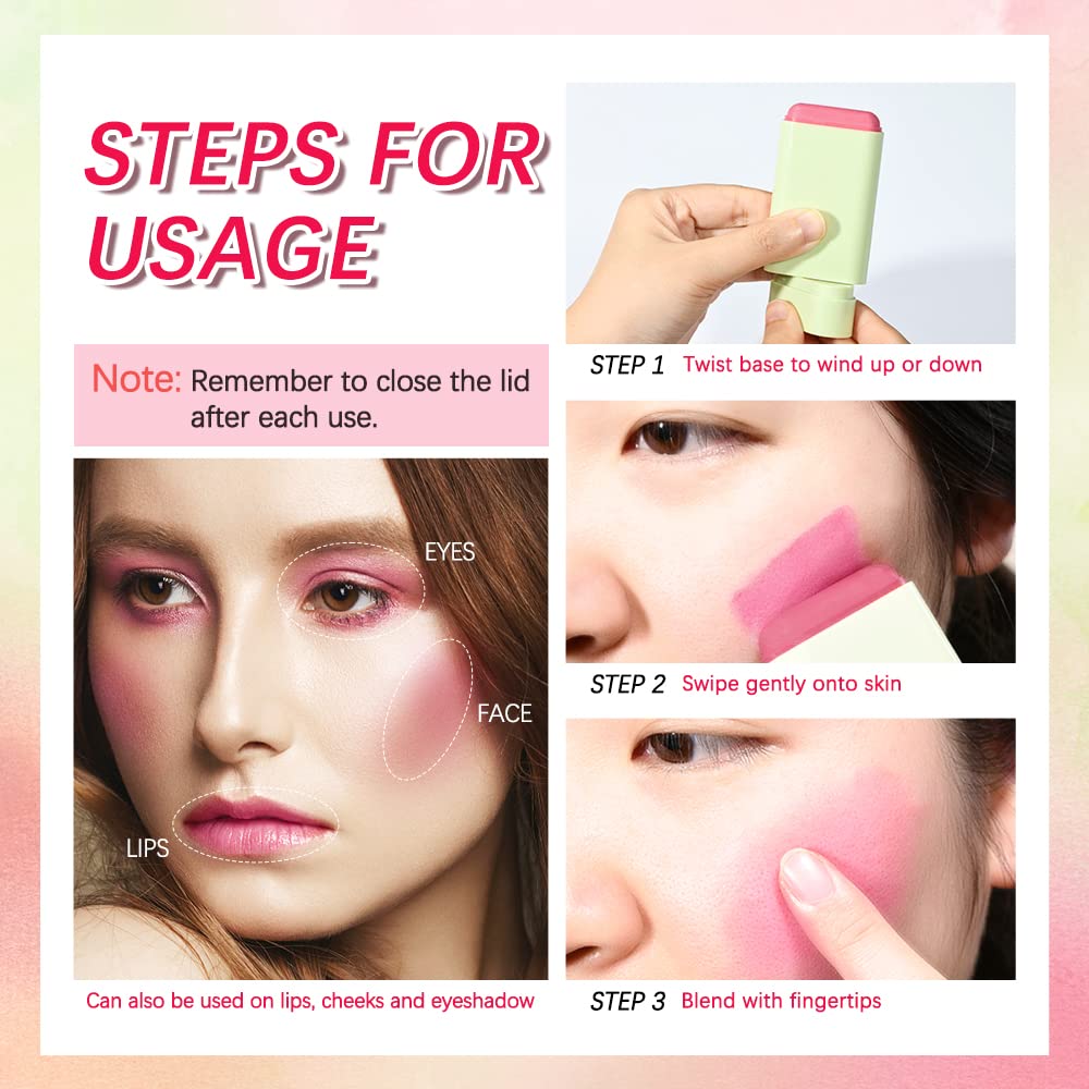 Paminify Blush Stick resultado natural que realza pómulos.