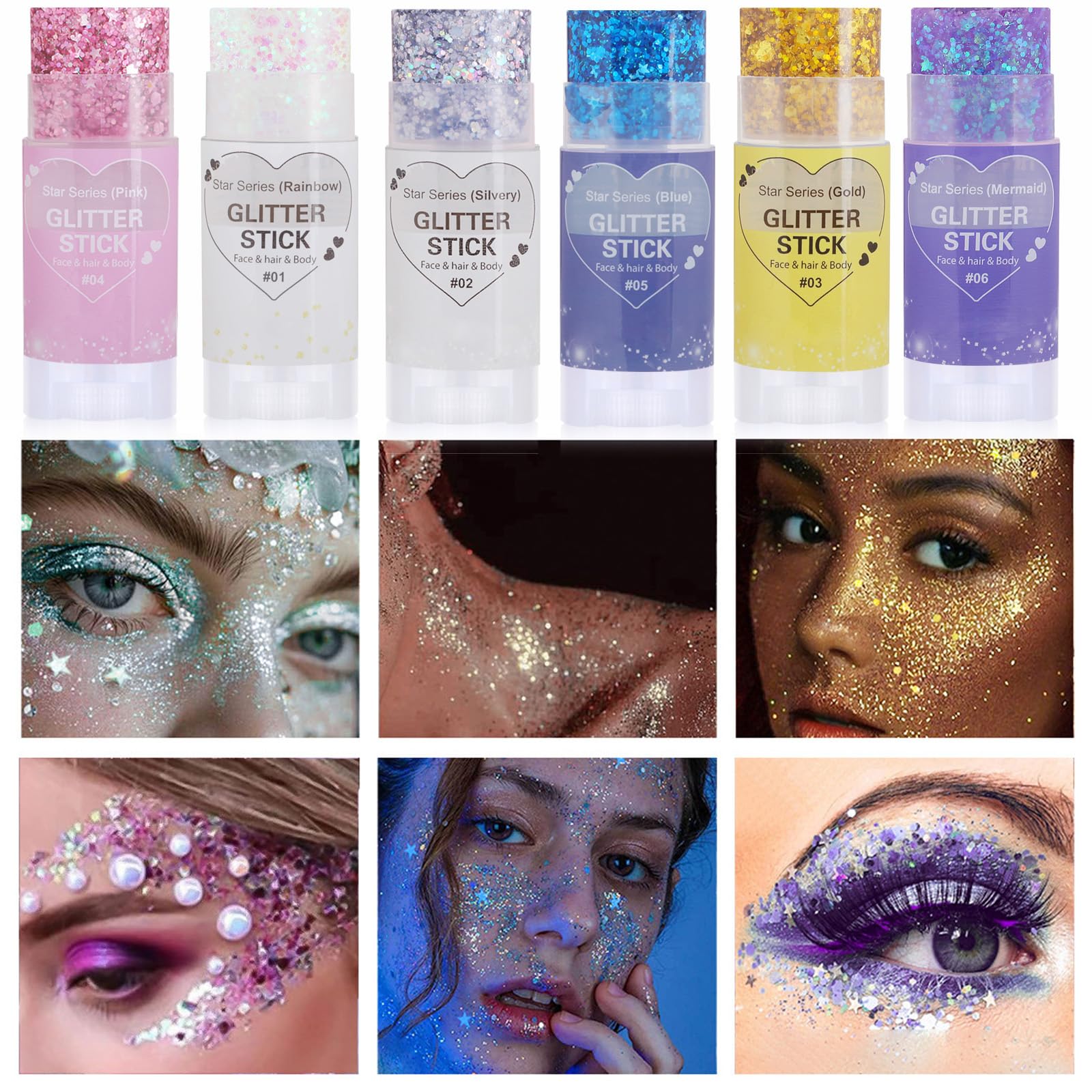 Paminify maquillaje de Halloween con brillo seguro y llamativo.