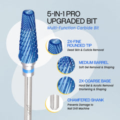 PANA 5-en-1 Pro taladro de uñas azul filo afilado para un corte limpio.