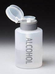Botella PANA de 9 oz con bomba gris, ideal para cosméticos y viajes.