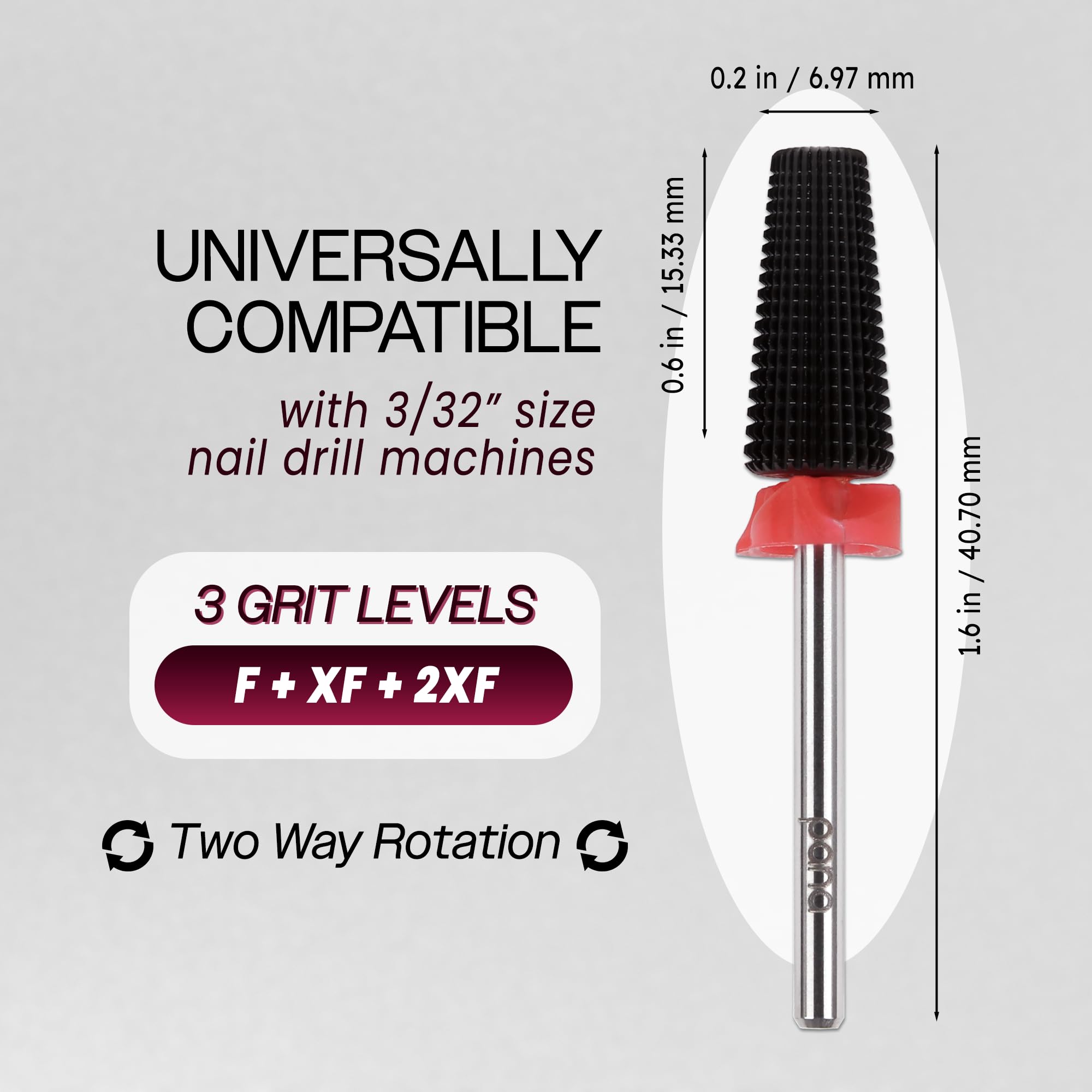 PANA Nail Carbide 5en1 bit corte rápido para acrílico