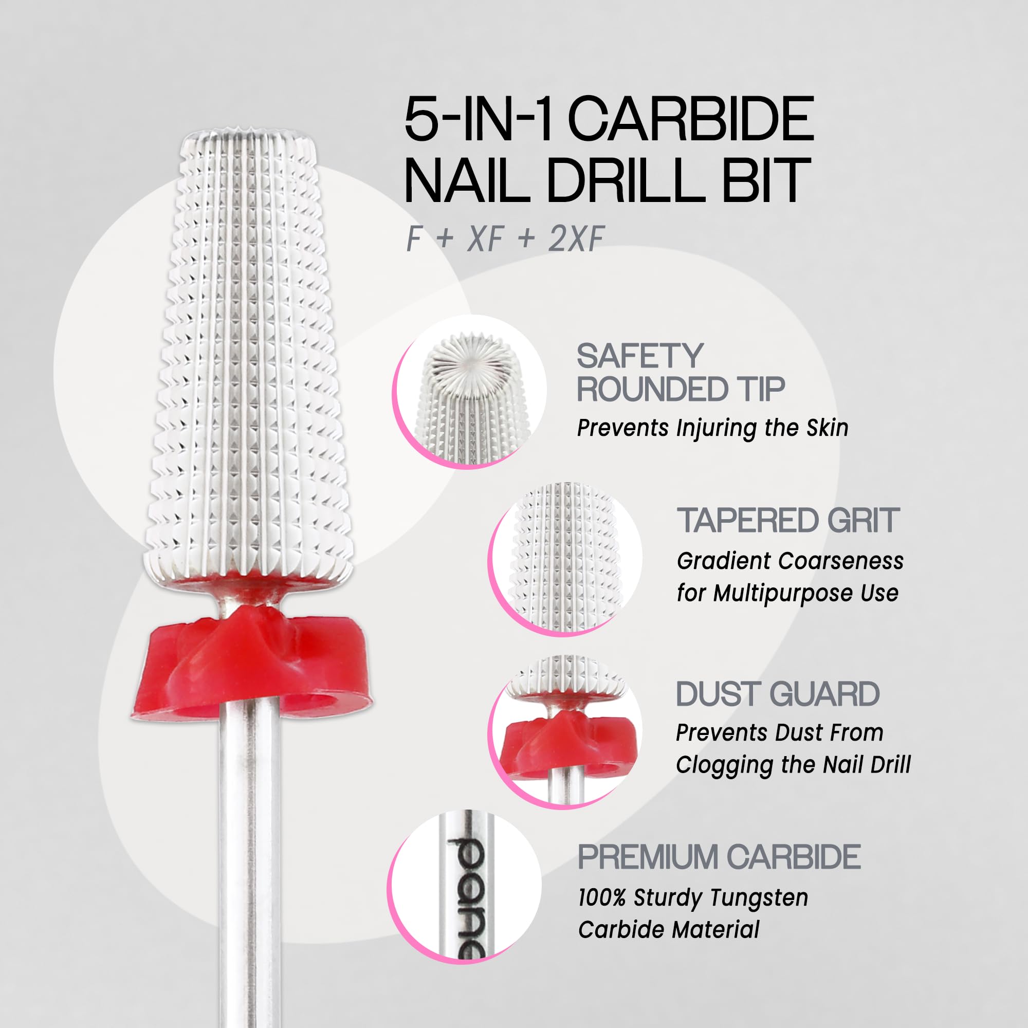 PANA Nail Carbide 5 en 1: carburo de tungsteno para mayor durabilidad.