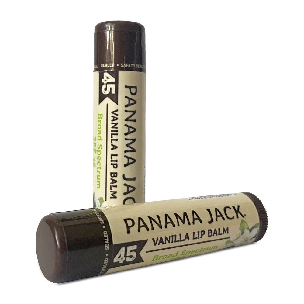 Protección SPF45 de Panama Jack para labios al aire libre.