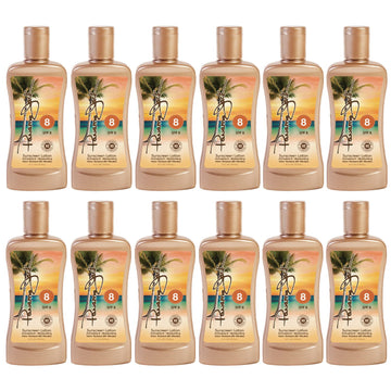 Panama Jack Sunscreen Tanning Lotion SPF 8 packaging design with refreshed look