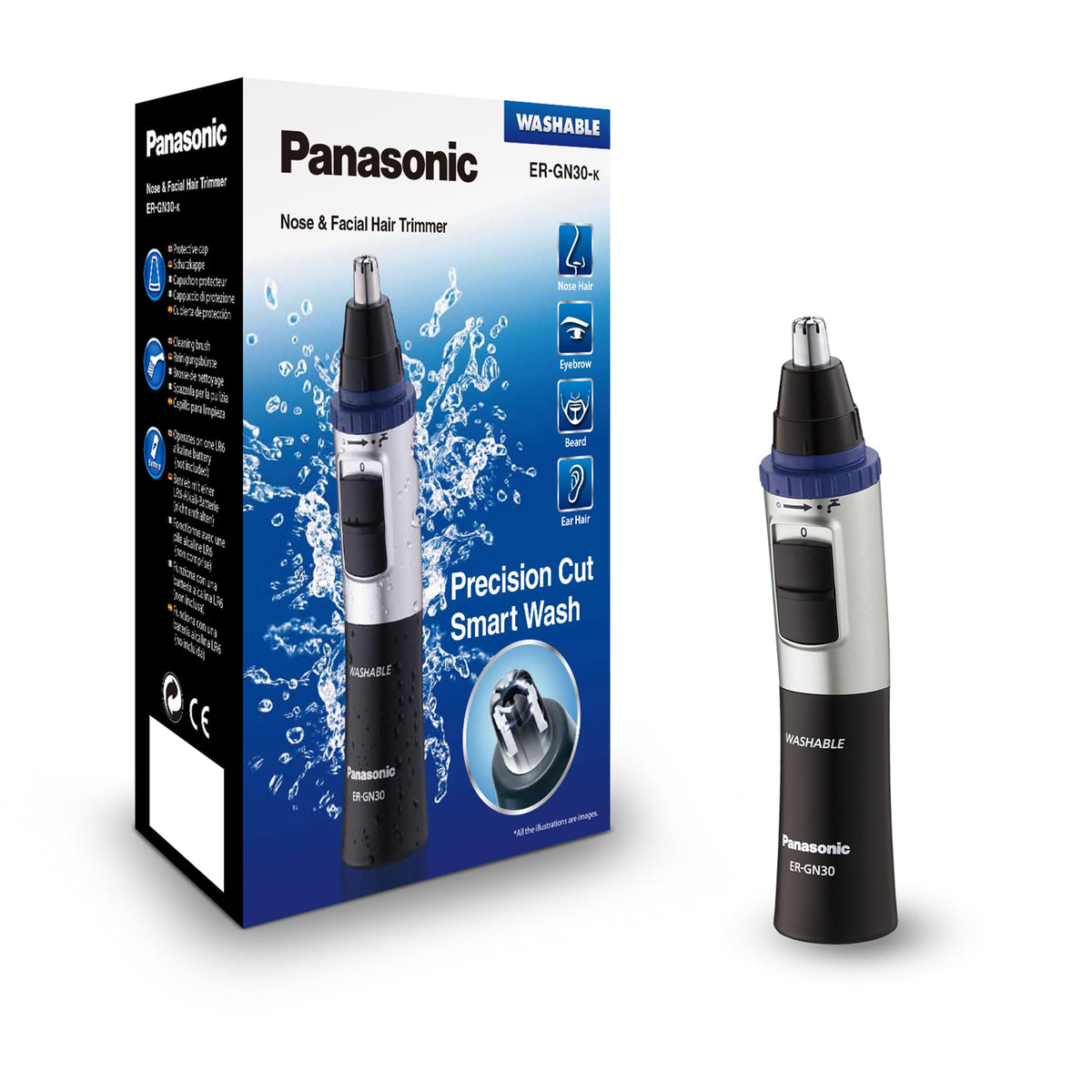 Panasonic ER-GN30-K recortador nariz y orejas para un acabado limpio.