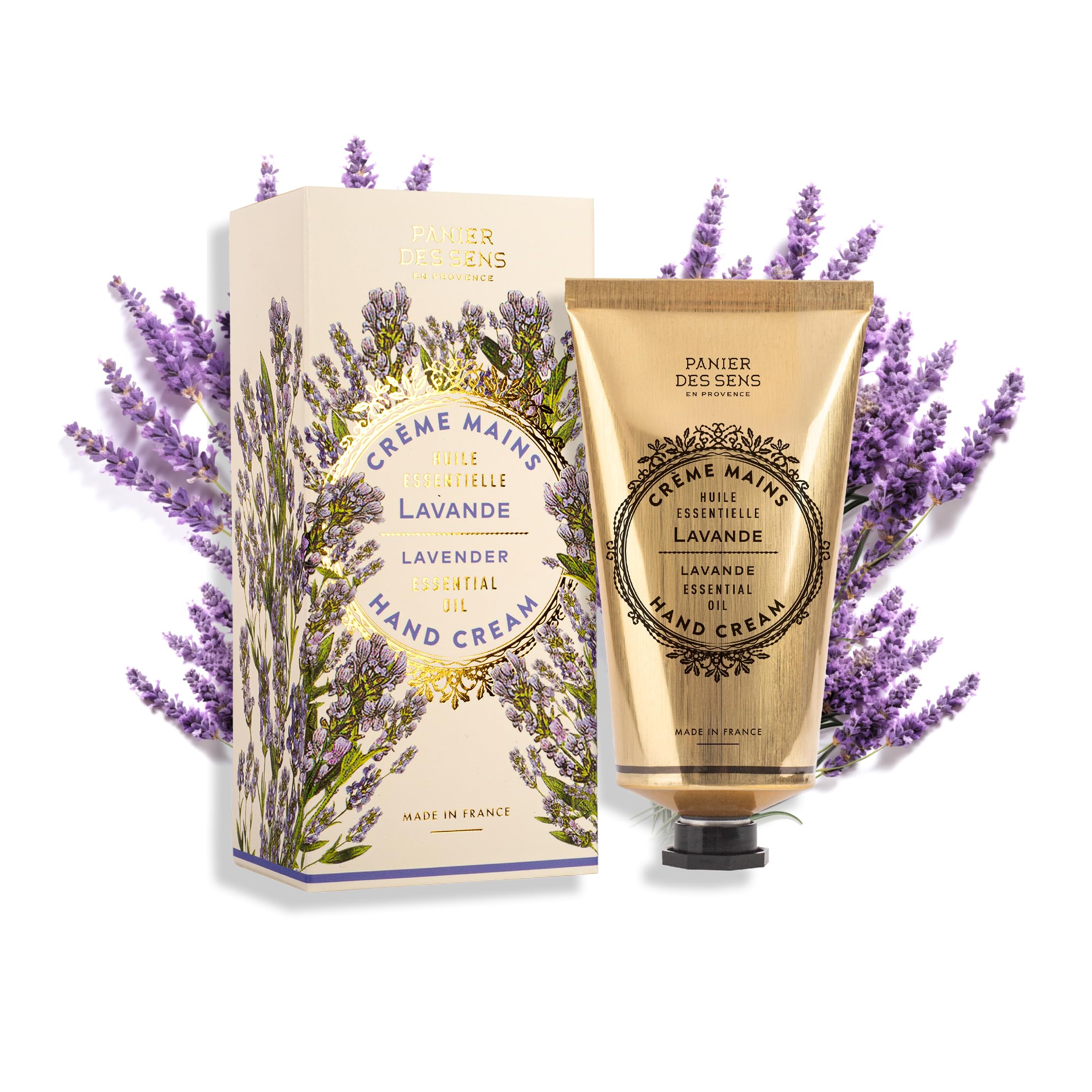 Panier des Sens crema de manos Lavanda, envase de 75 ml para hidratación prolongada