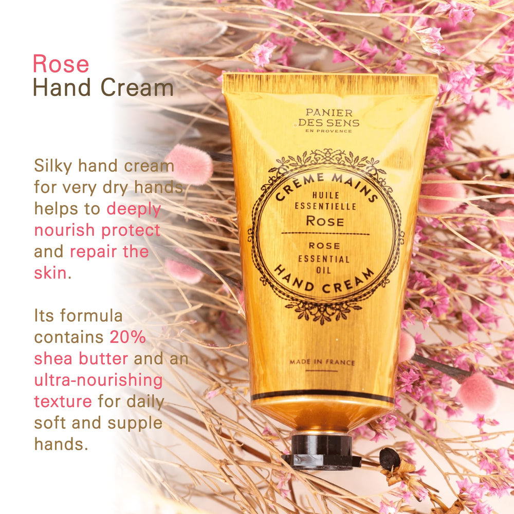 Panier des Sens crema manos rosa, envase de 75 ml para uso diario.