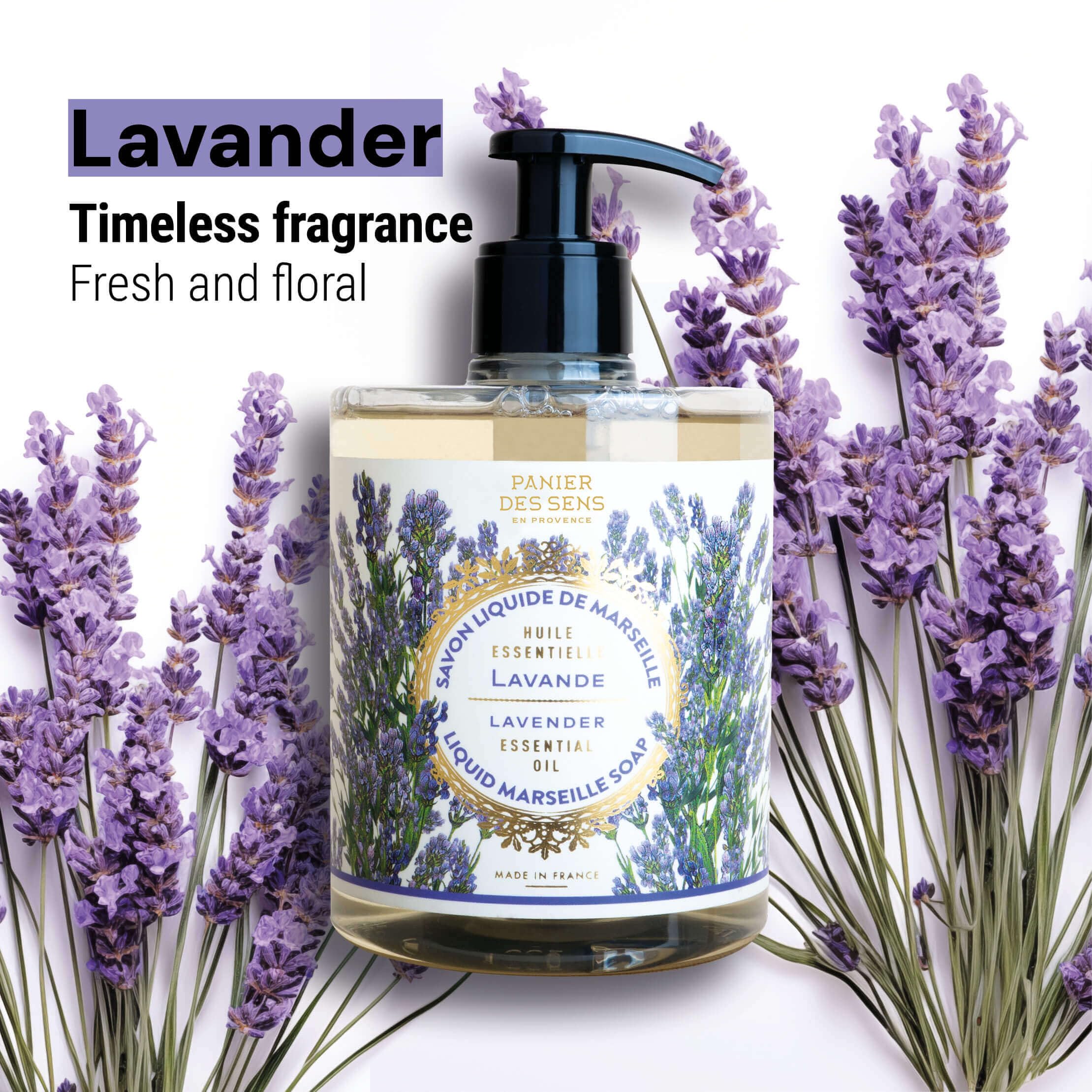 Panier des Sens Jabón de manos coco lavanda, limpieza delicada y nutritiva.