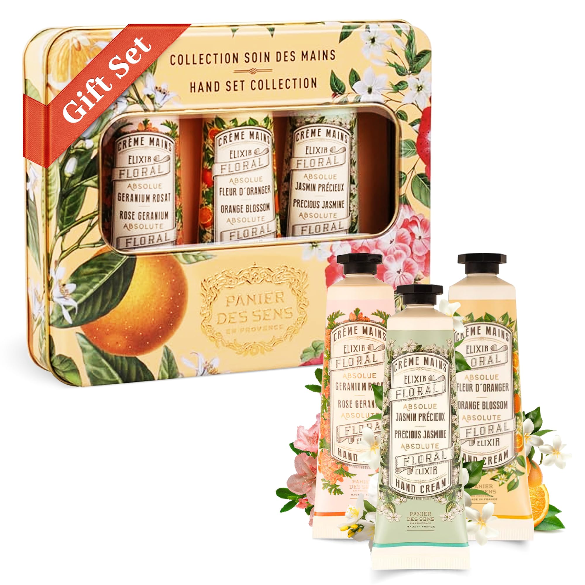 Panier des Sens: set de cremas de manos mini en elegante caja regalo