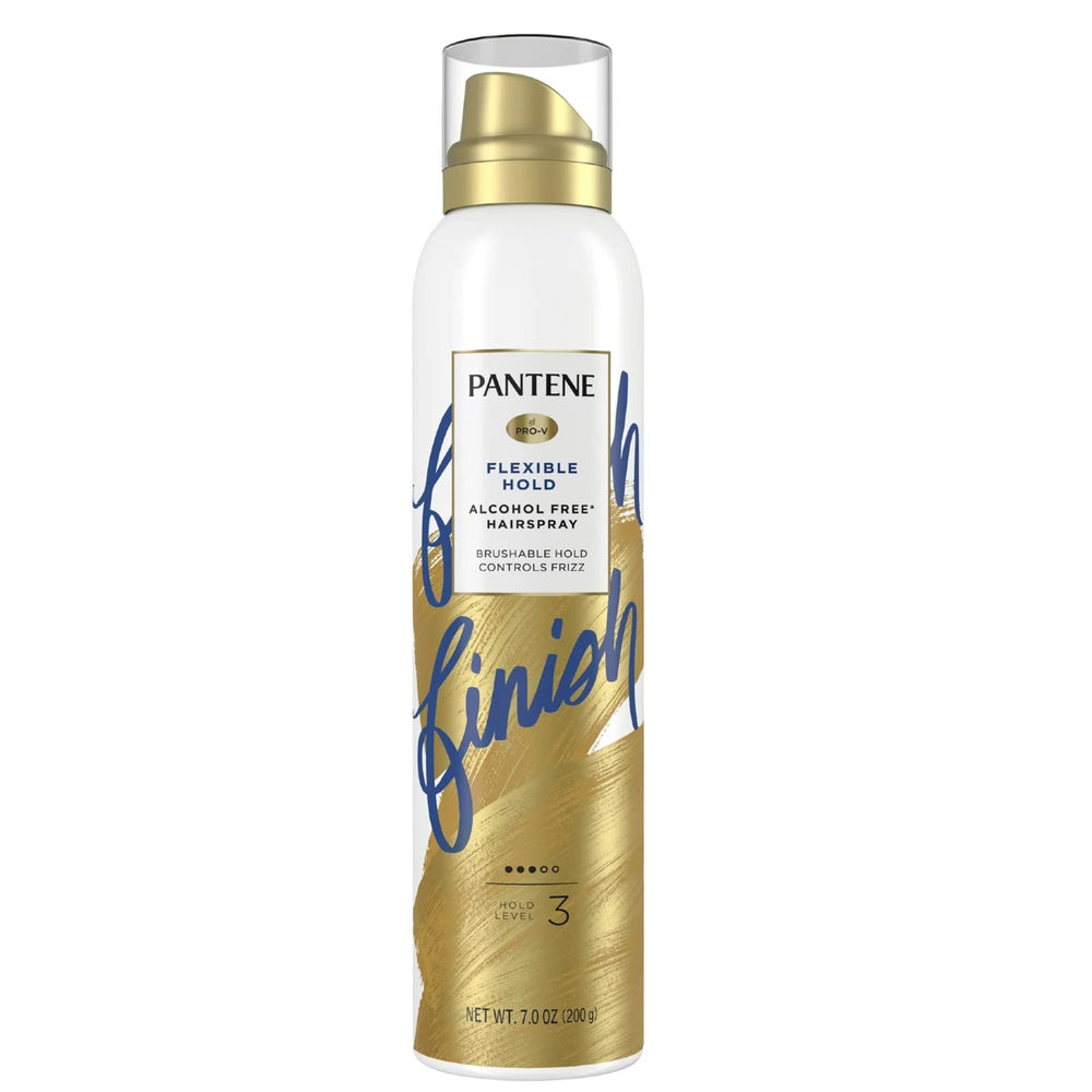 Pantene Air Spray muestra la botella frontal para un peinado con control duradero.