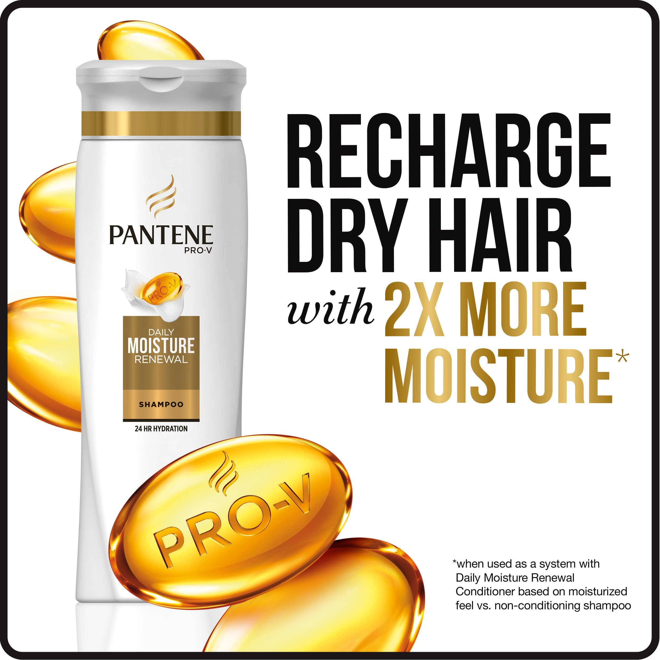 Pantene antioxydants, protection des protéines pour cheveux forts.