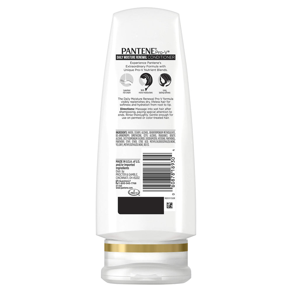 Pantene apres-shampoing Douceur Quotidienne, texture soyeuse et veloutée.
