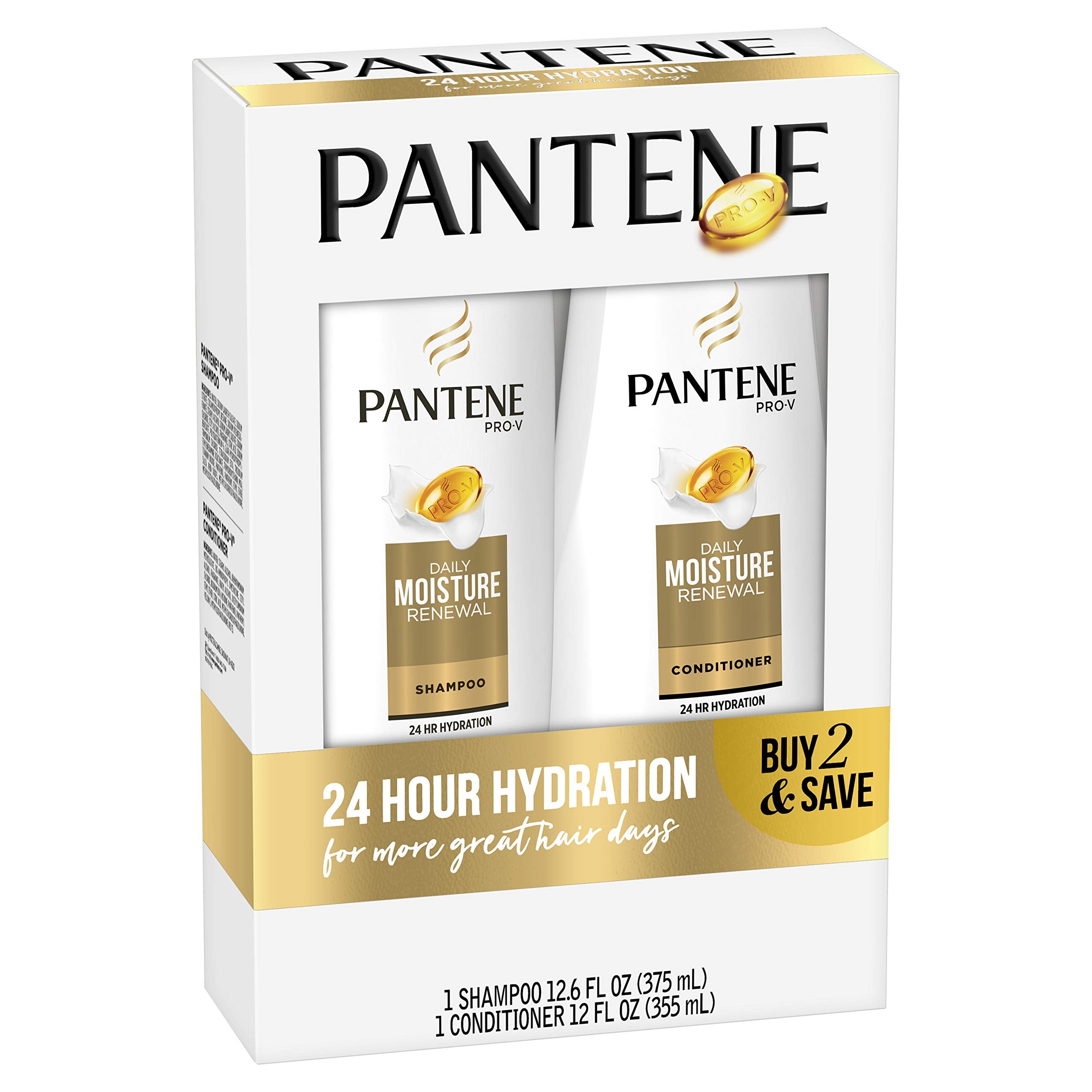 Pantene Shampoing Douceur Quotidienne, texture soyeuse prête au démêlage.