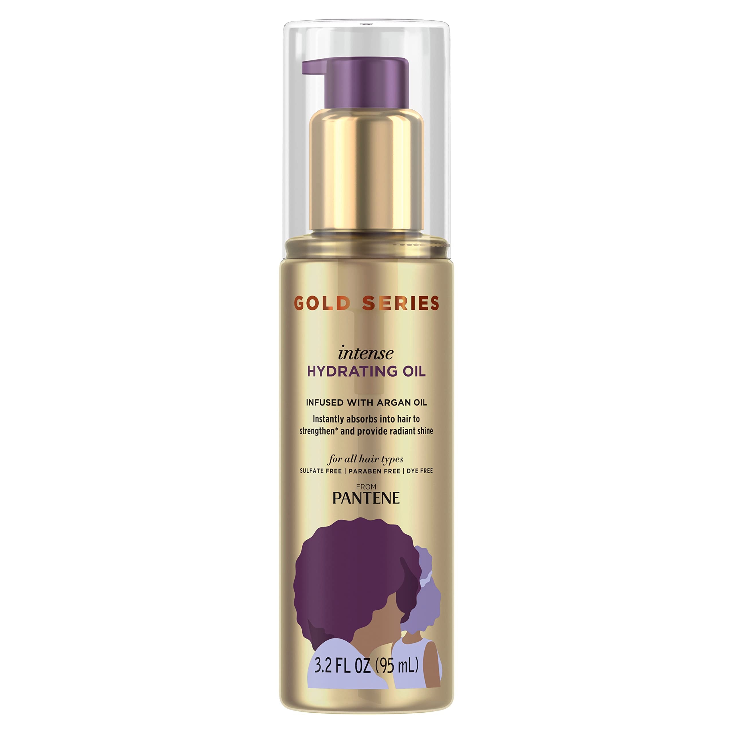 Pantene Gold Series aceite hidratante, botella de cuidado para brillo y suavidad.