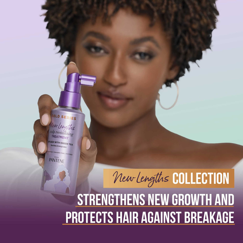 Pantene Gold Series Nuevas Longitudes: envase bote de 4.2 oz para uso diario.