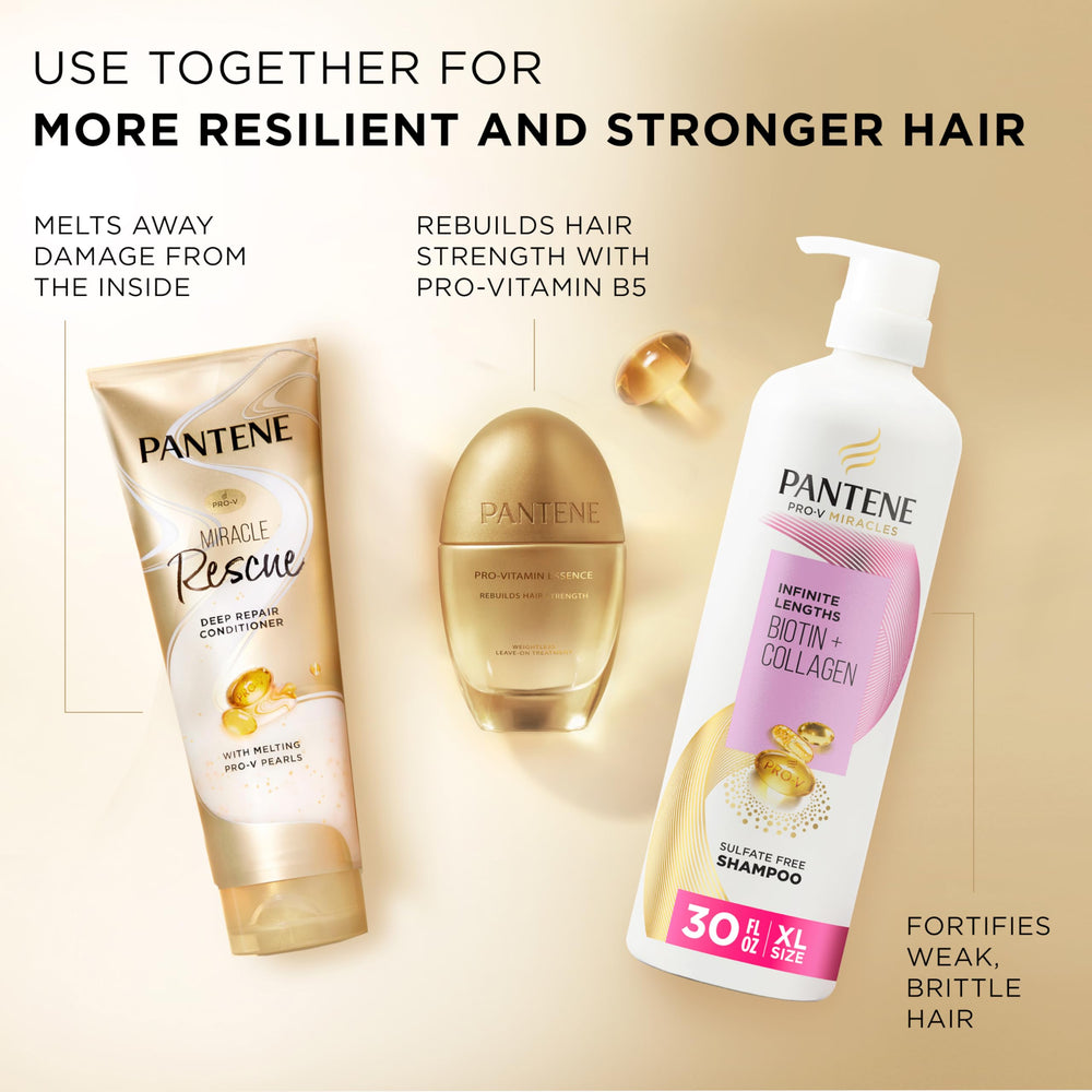 Resultados de salón en casa con Pantene Milagro Rescate para reparación profunda.