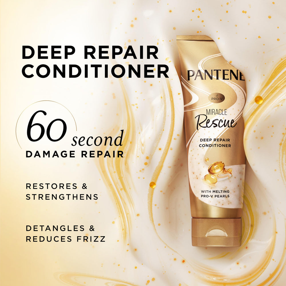 Pantene Milagro Rescate: crema nutritiva con textura cremosa para cabello suave.