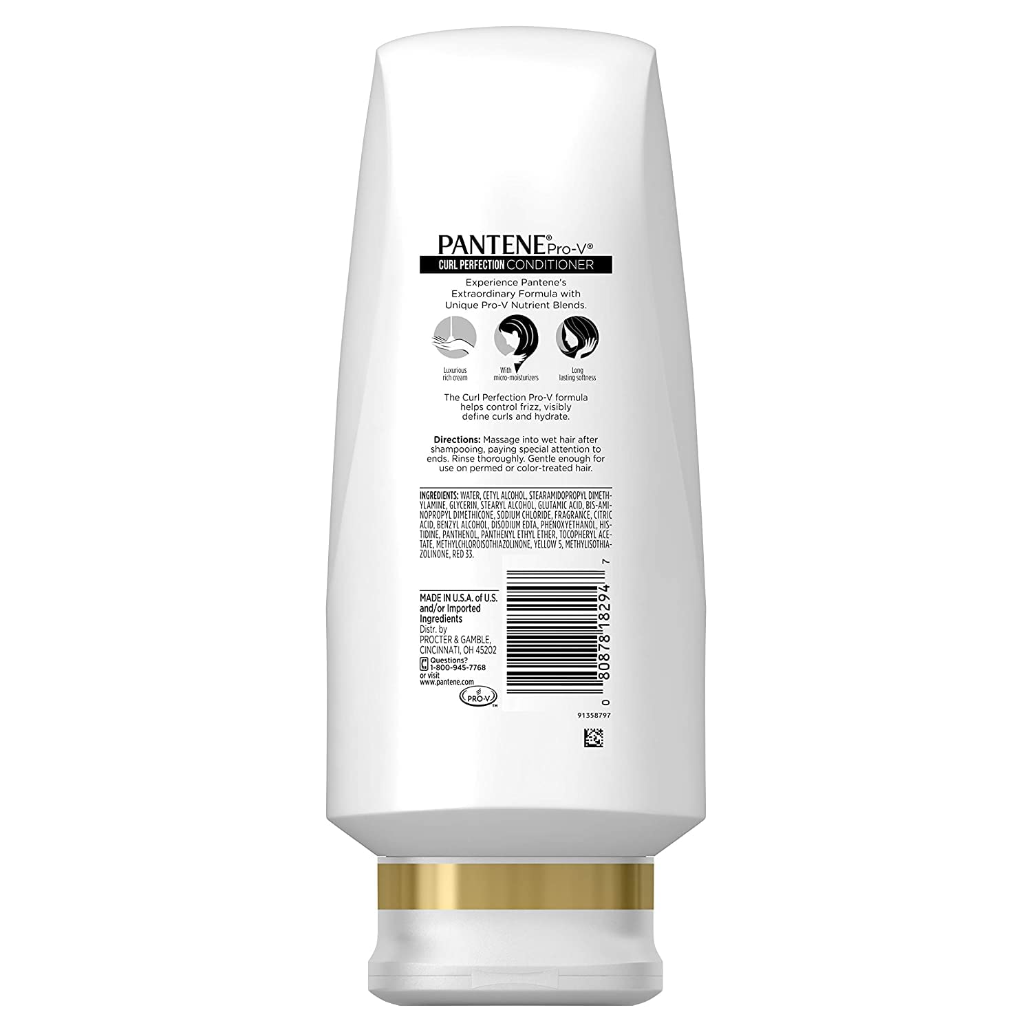 Acondicionador Pantene Pro-V de textura cremosa para rizos definidos.