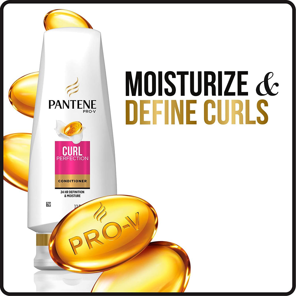 Acondicionador Pantene Pro-V para rizos, definición de rizos y suavidad.