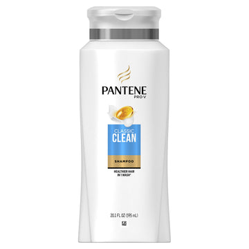 Pantene Pro-V Classic Clean, botella visible, promueve cabello limpio y suave.