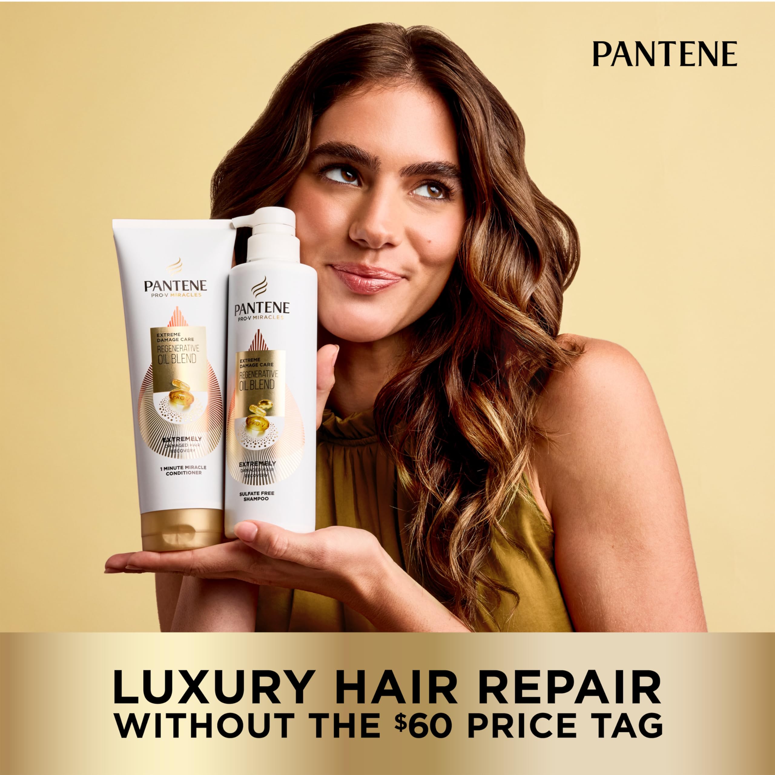 Pantene Pro-V Miracles results showing softer, shinier hair after use.