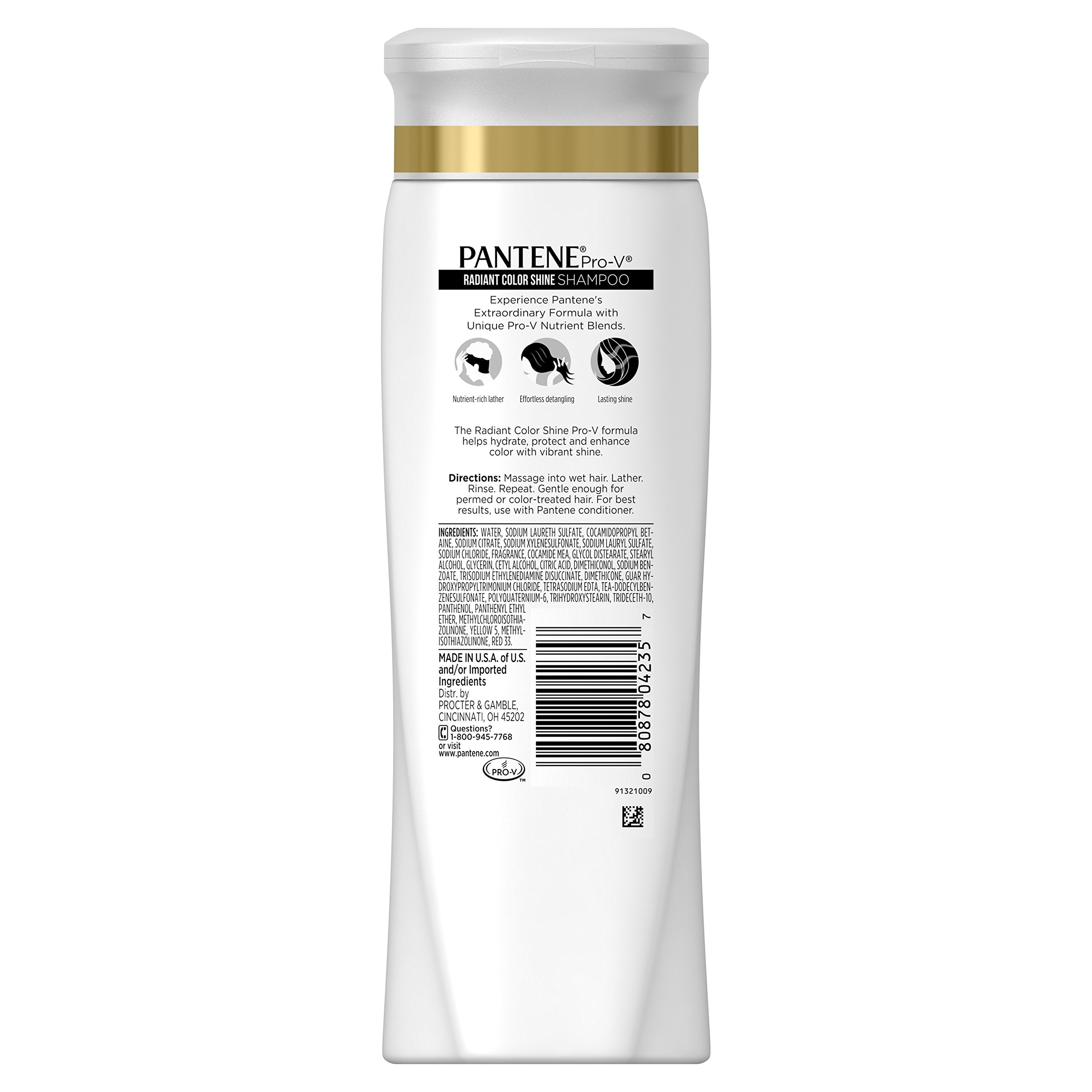 Pantene Pro-V Radiant Color Shine, acondicionador en botella para cabello suave.