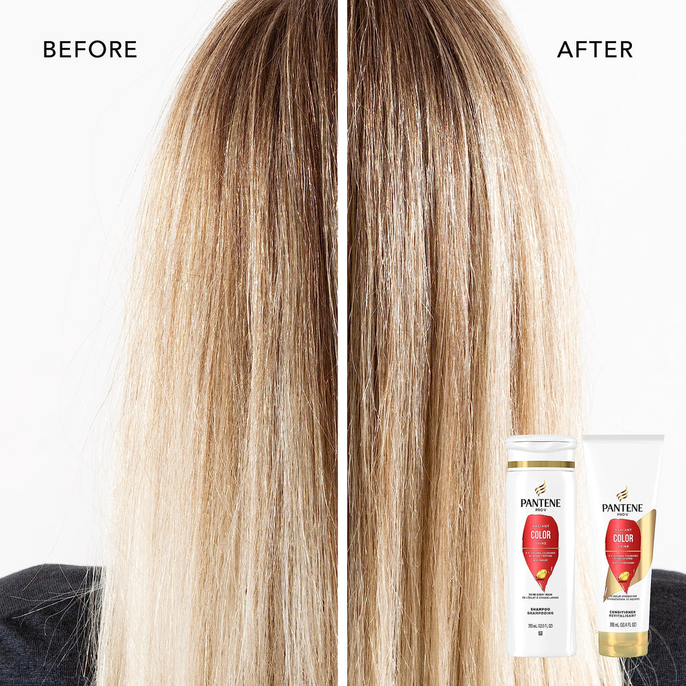 Pantene PRO-V Radiant Color Shine, cabello desenredado y brillante tras lavado.