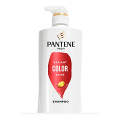 Pantene PRO-V Radiant Color Shine champú, vista frontal, brillo duradero y color vibrante.