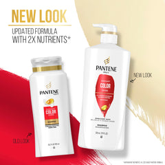 Pantene PRO-V Radiant Color Shine, espuma cremosa en cabello mojado, inicio de brillo.