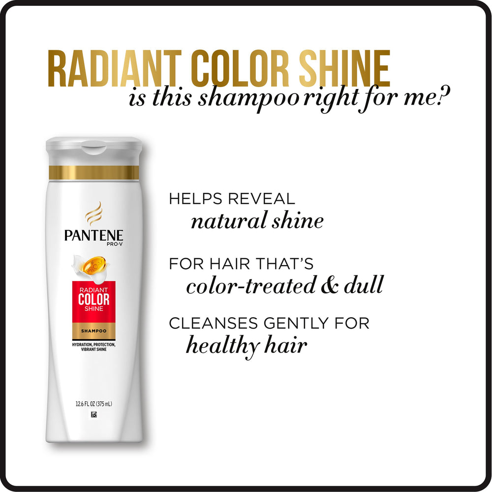 Logo Pantene visible en envase práctico para el cuidado de color.