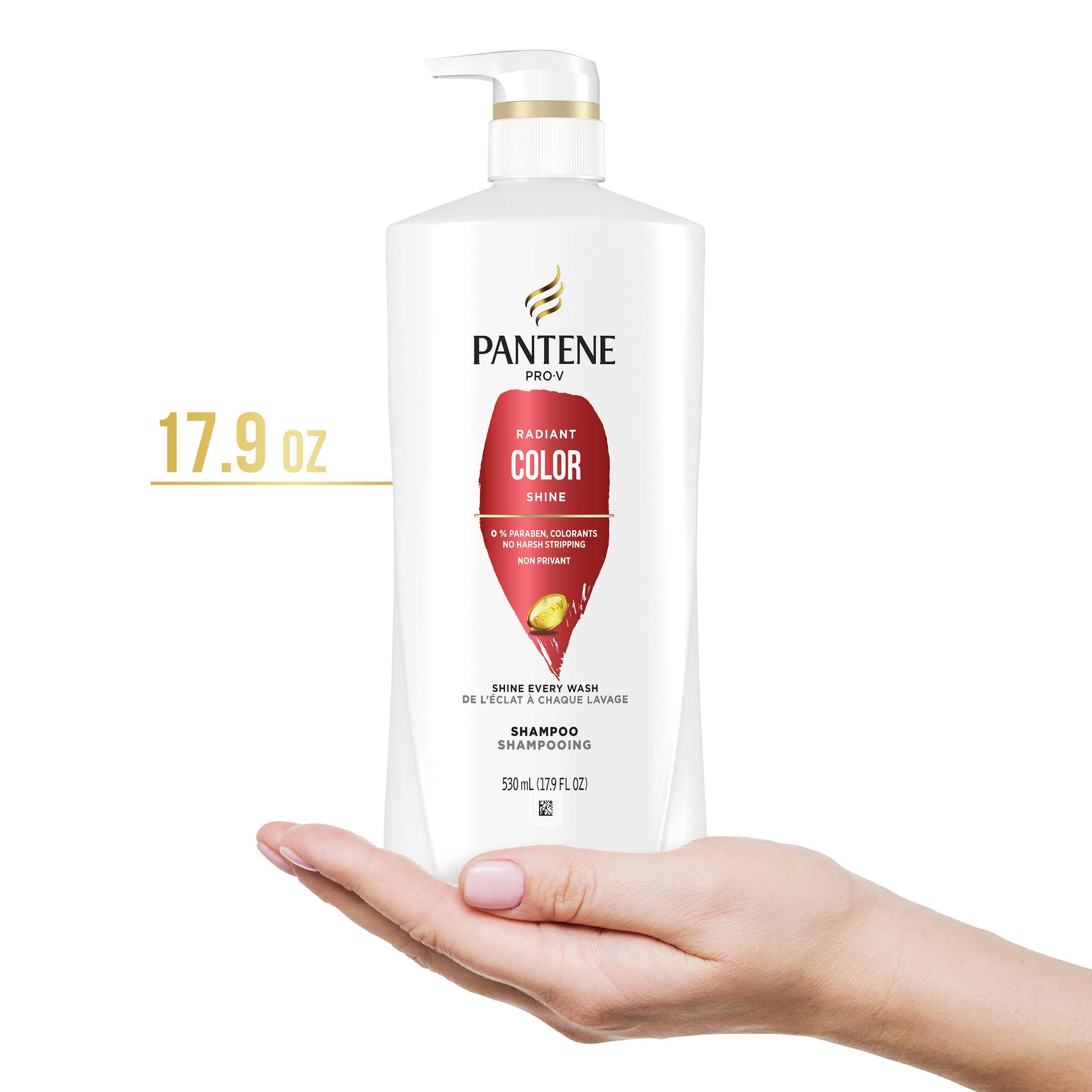 Pantene PRO-V Radiant Color Shine, uso diario para cabello suave y con brillo.