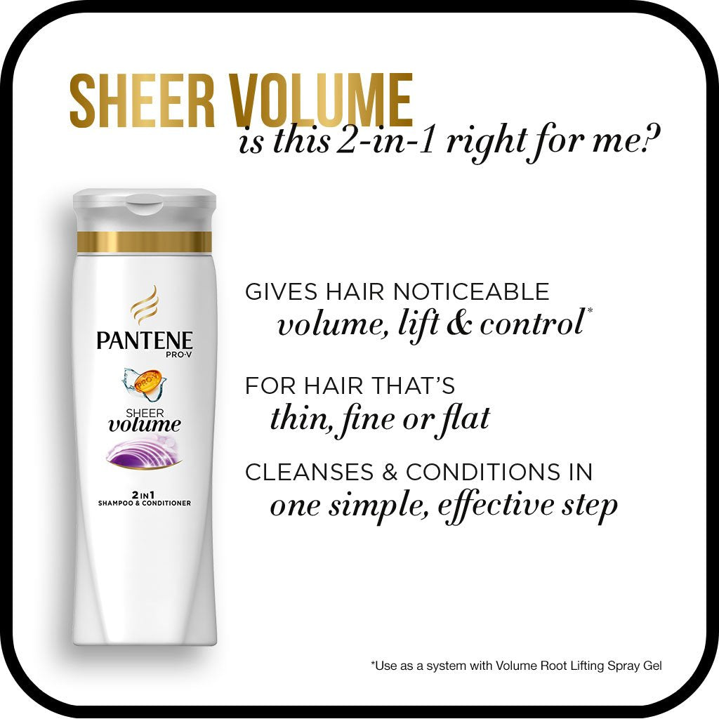 Pantene Pro-V Sheer Volume 2 en 1, brillo y control diarios.