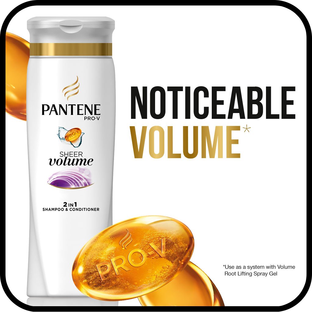 Pantene Pro-V Sheer Volume 2 en 1, ideal para cabello tratado químicamente.