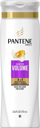 Pantene Pro-V Sheer Volume 2 en 1, aplicación suave para desenredar y aportar volumen.