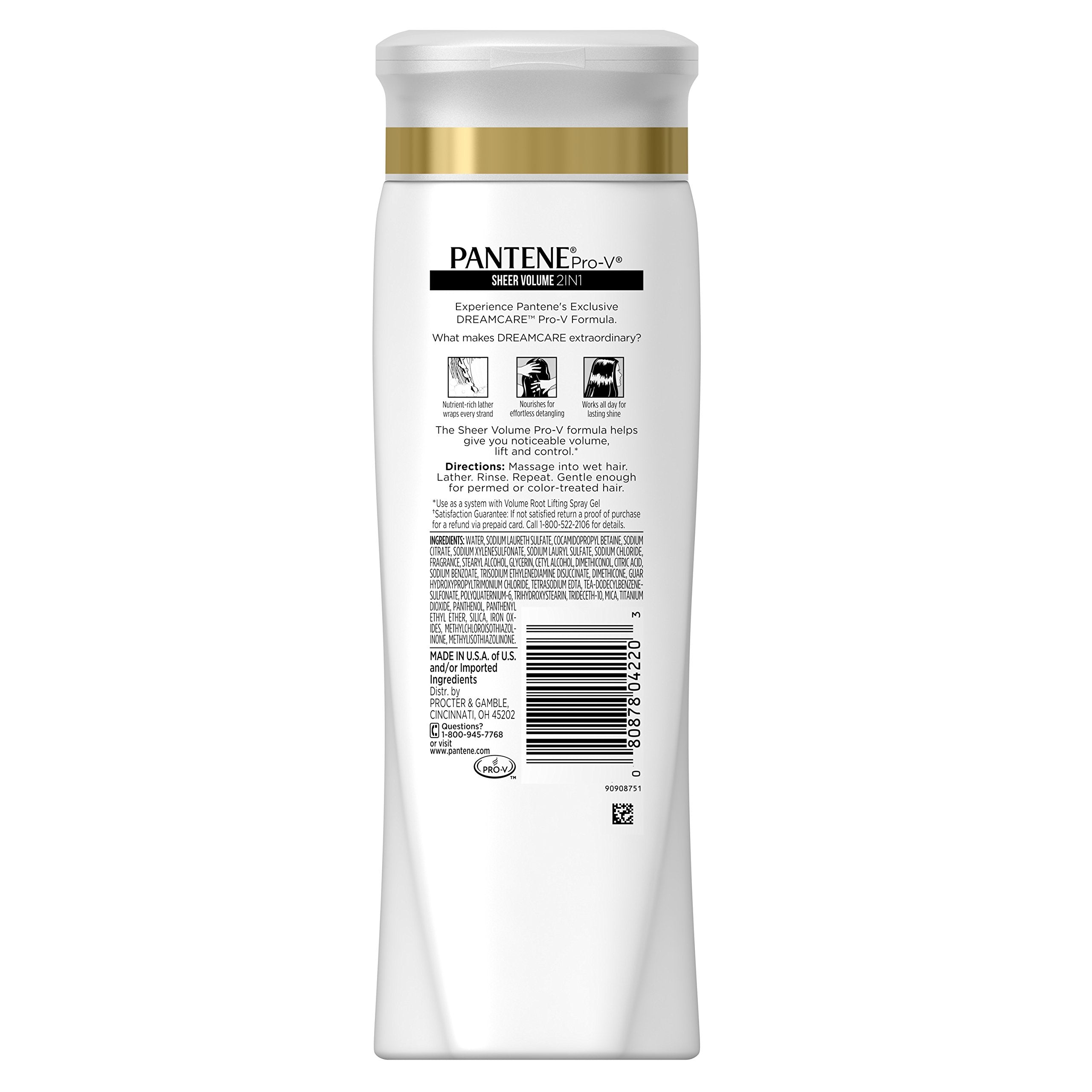 Pantene Pro-V Sheer Volume 2 en 1, cabello con volumen inmediato y manejo suave.