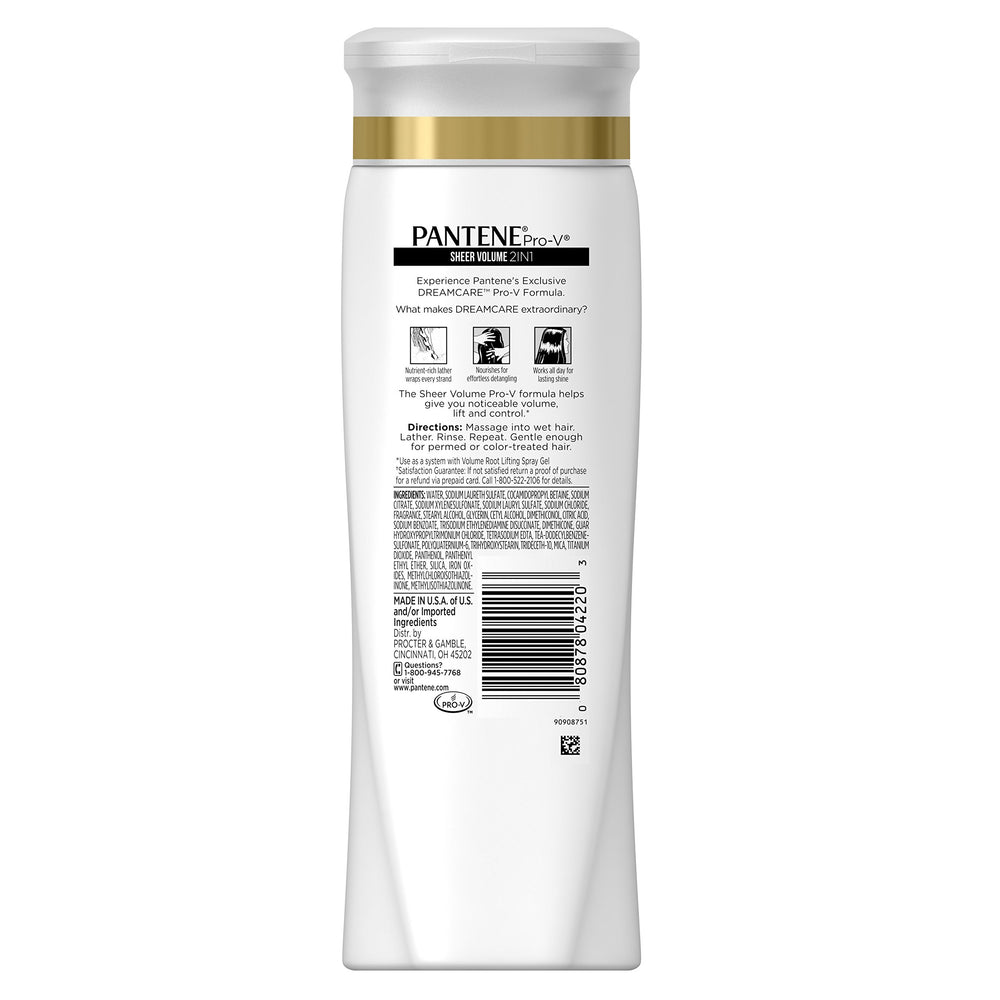Pantene Pro-V Sheer Volume 2 en 1, cabello con volumen inmediato y manejo suave.