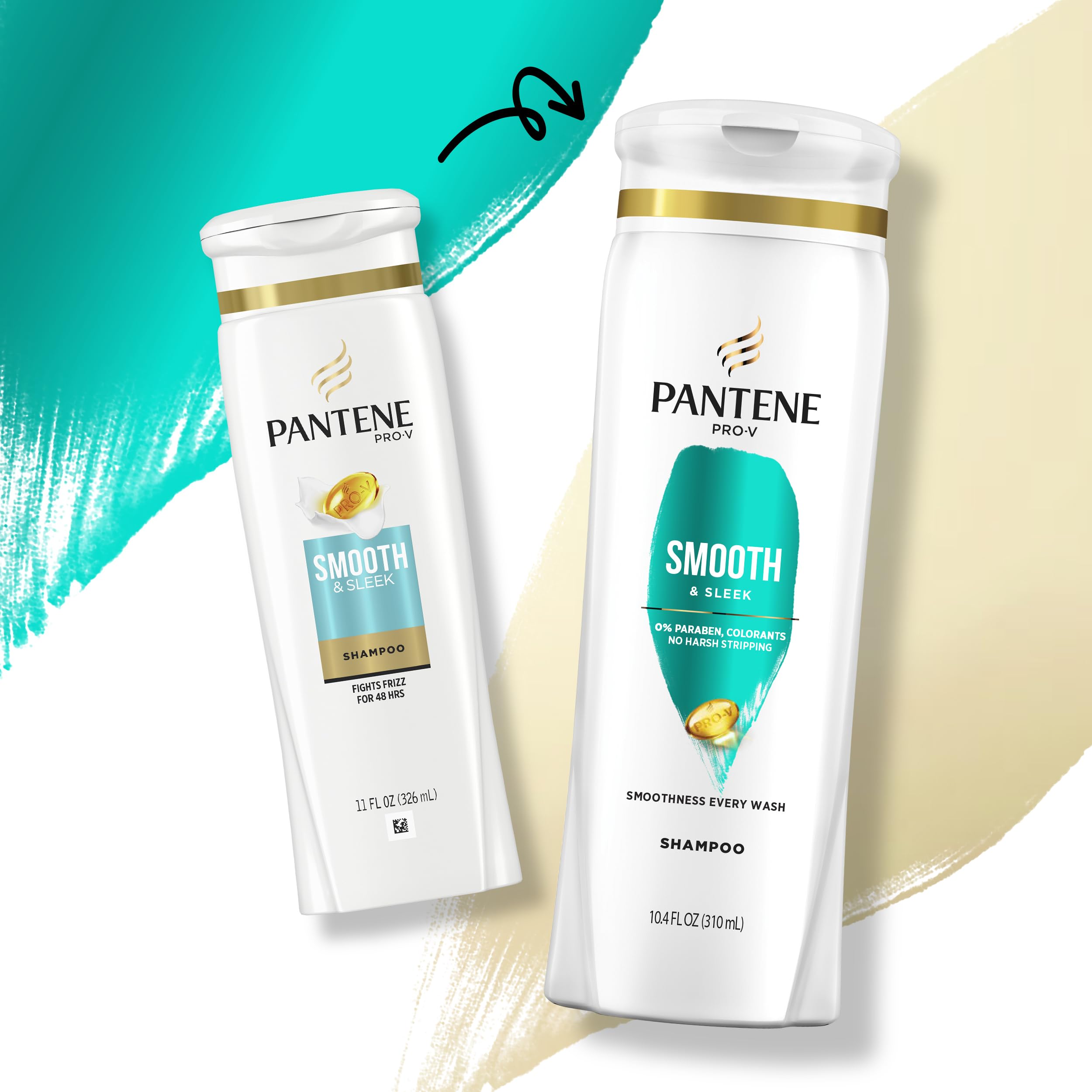 Pantene Pro-V Smooth conjunto dúo frente para rutina diaria sin frizz.