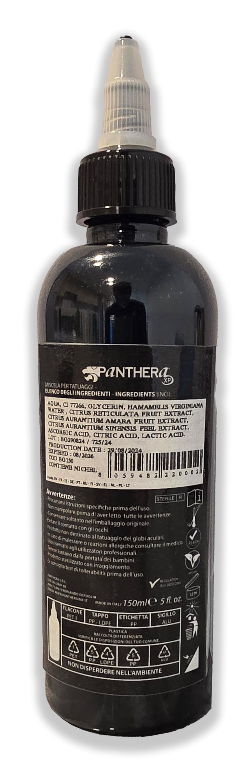 Panthera Black BLK Gold Tinta profesional para tatuadores, rendimiento estable
