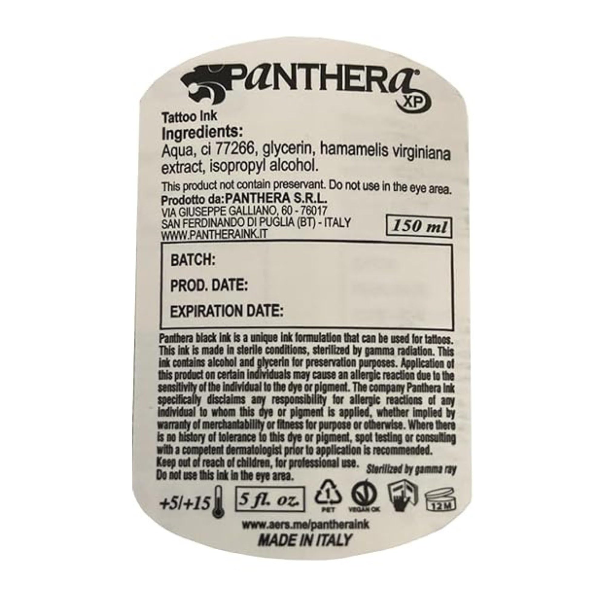 Panthera Tattoo Ink XXX Tribal Black, usage professionnel pour des applications constantes.
