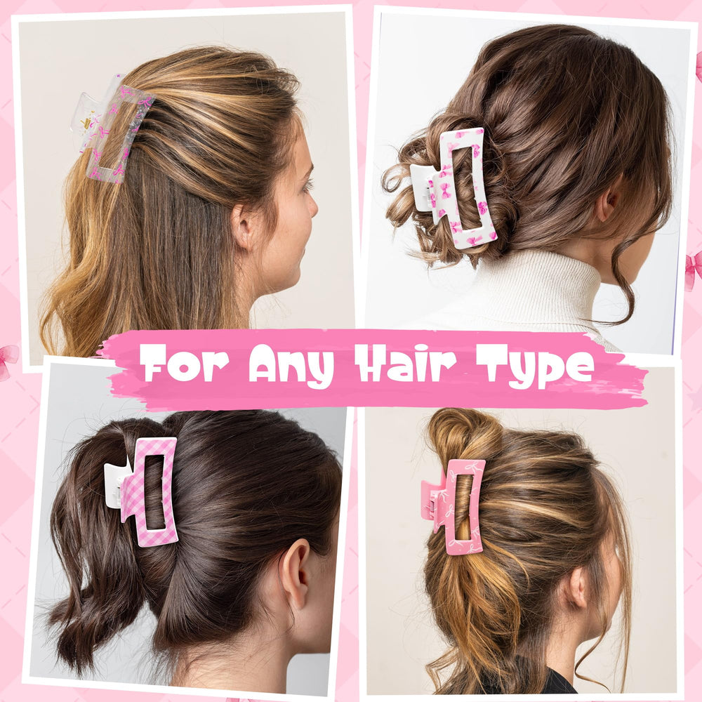 PANTIDE clip de pelo coquette rosa lazo, ideal para cabello corto