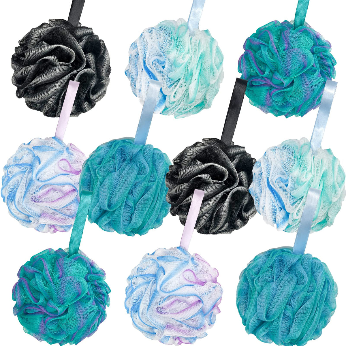 Panxxsen esponja de baño, pack de 10 piezas, colores vivos para toda la familia.