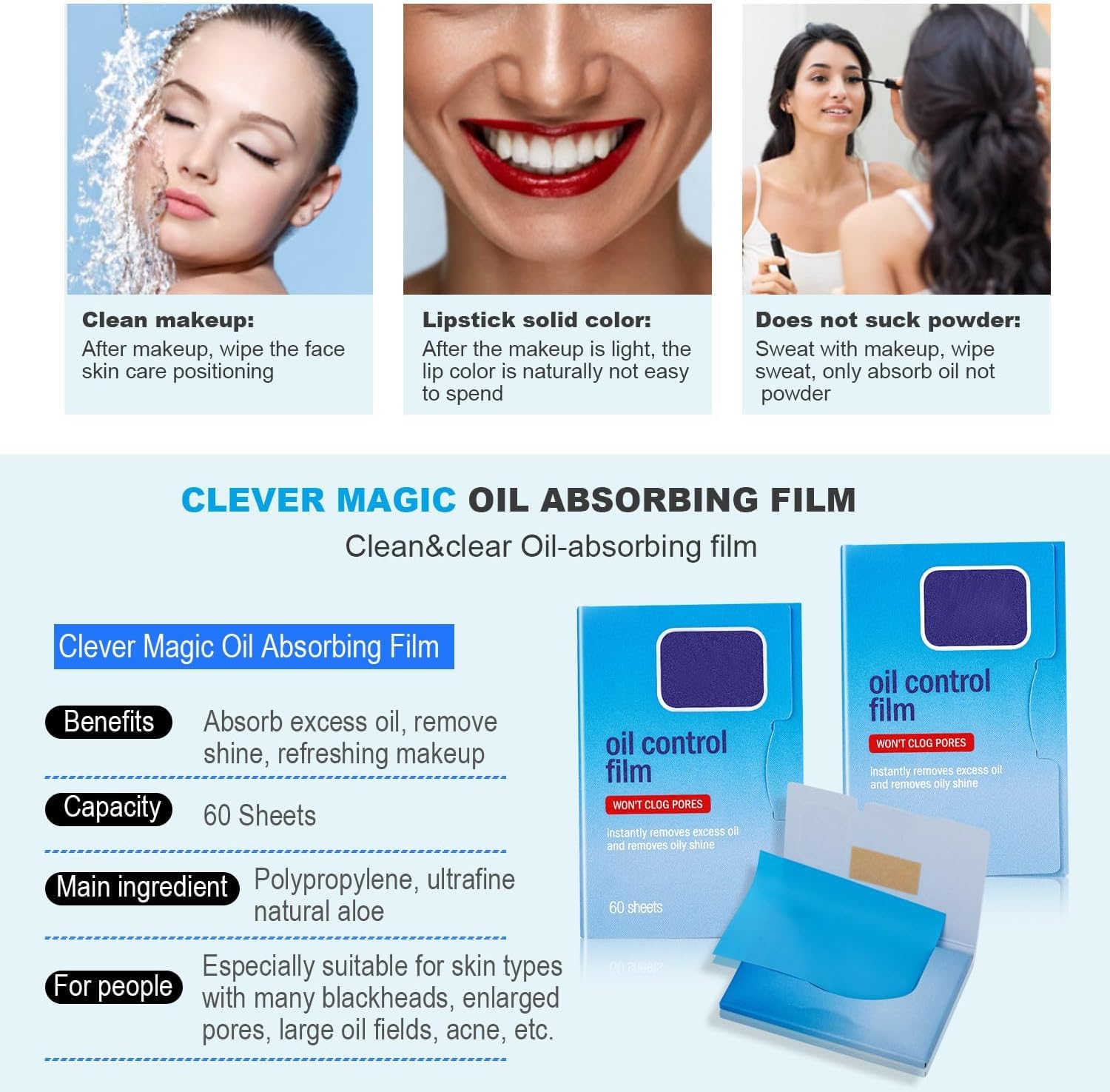 papeles absorbentes para grasa en mano, ideal para retoques de maquillaje.