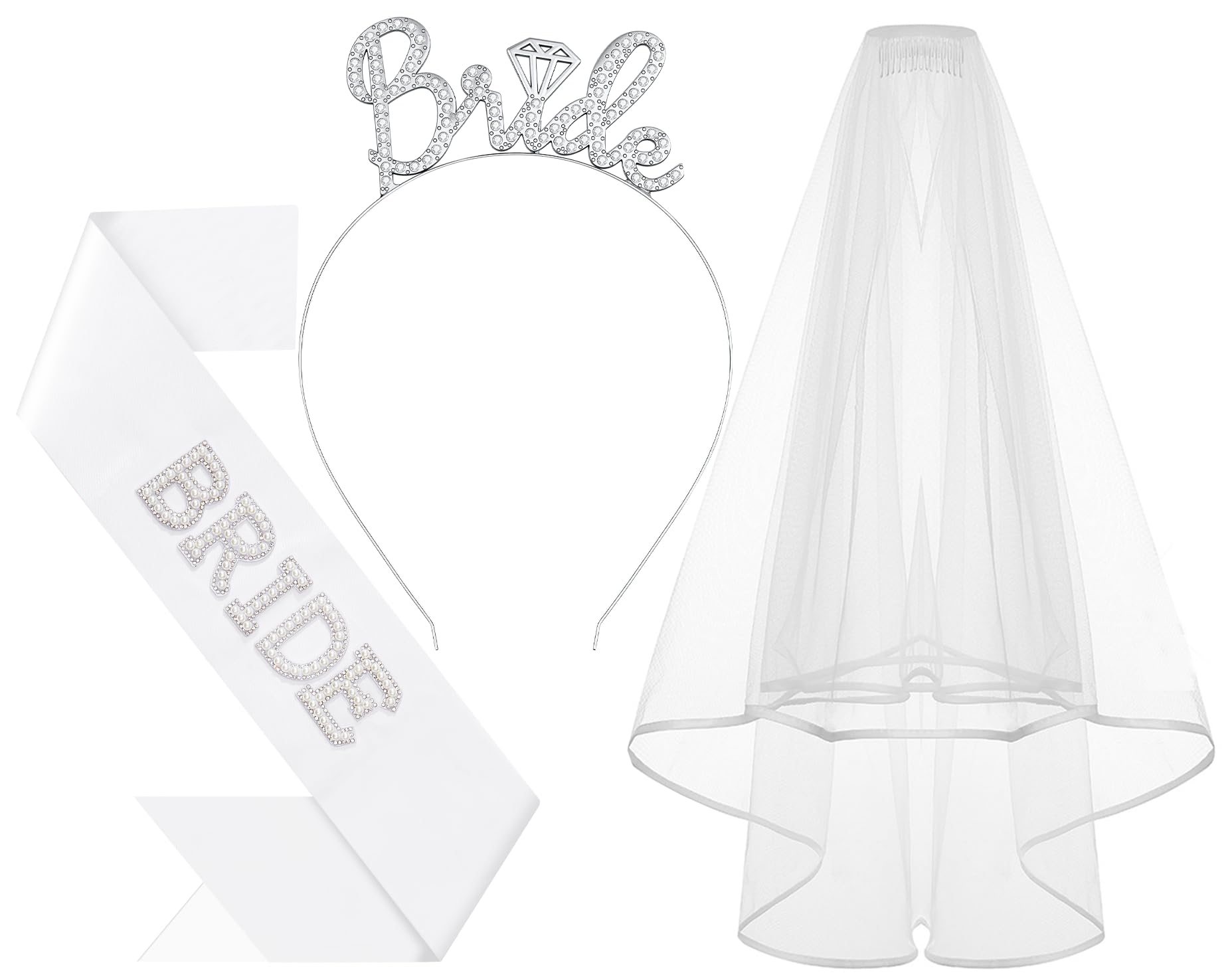 Papoopy corona para novia en detalle, brillo elegante para la despedida de soltera